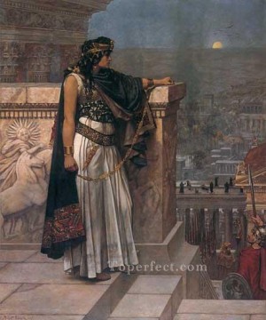 Herbert Gustave Schmalz Painting - Queen Zenobias Last Look upon Palmyra Herbert Gustave Schmalz